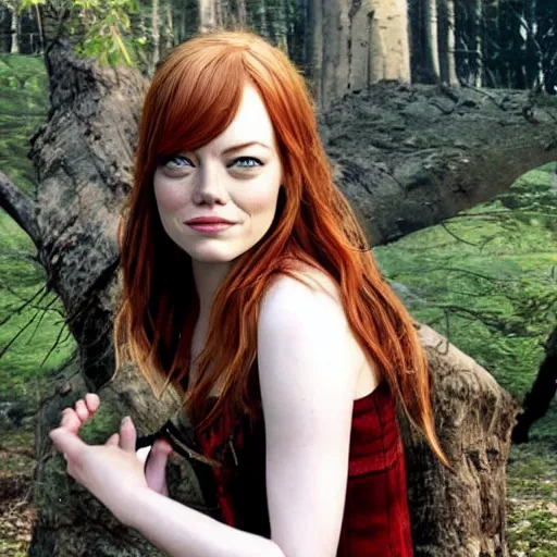 Image similar to emma stone as a wood elf