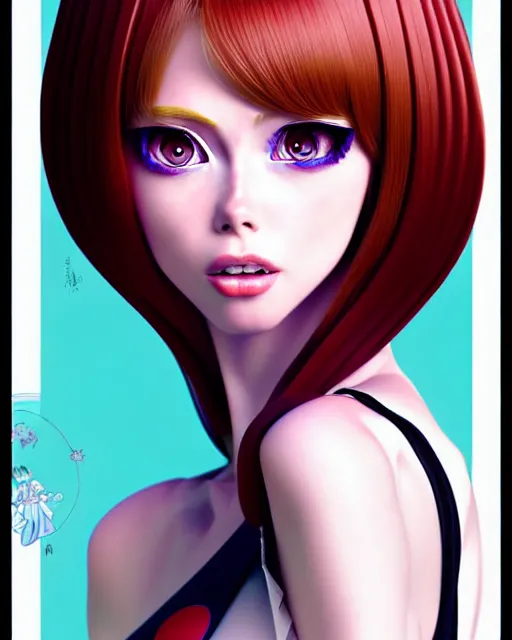 Image similar to richly detailed color illustration of coco rocha as anime girl illustrated by artgerm and mina petrovic and timothy kong and marina federovna. 3 d shadowing