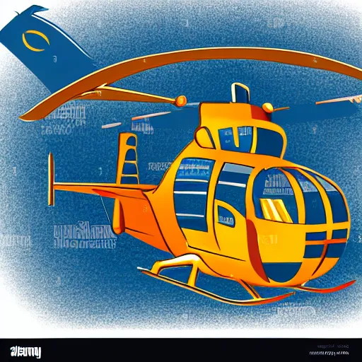 Image similar to retro illustration of a helicopter, logo,