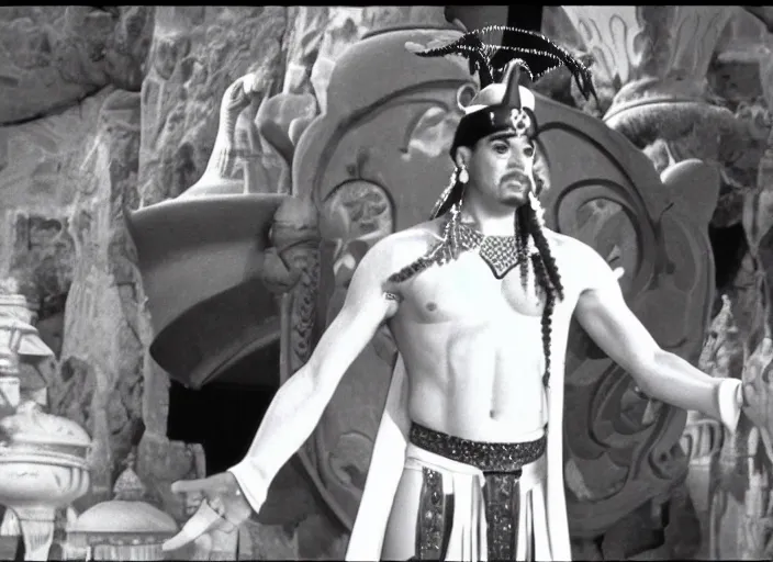 Image similar to film still of sinbad david adkins as a genie in a kids movie 1 9 9 2