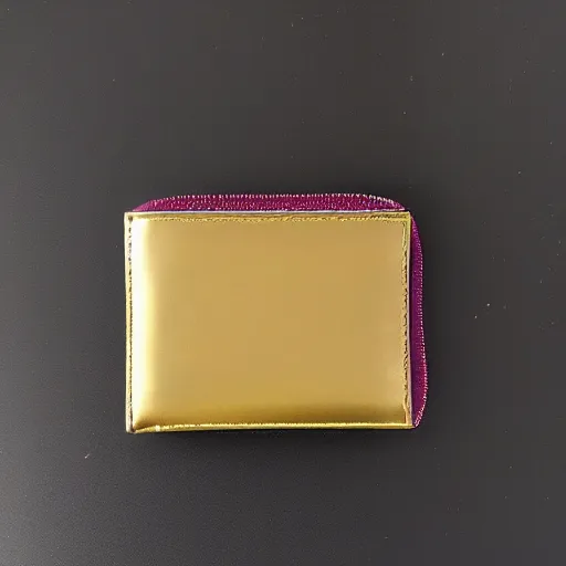 Image similar to womans black leather wallet with a gold zipper