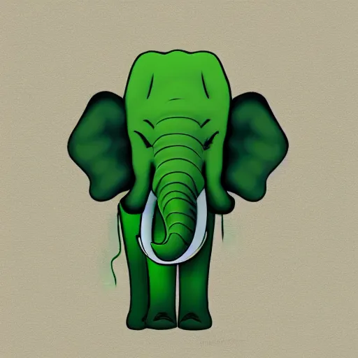 Prompt: green elephant in the style of popular nft arts