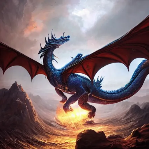 Image similar to hyperrealistic mixed media high resolution image of a beautiful dragon, stunning 3d render inspired art by István Sándorfi and Greg Rutkowski and Unreal Engine, perfect symmetry, dim volumetric lighting, 8k octane beautifully detailed render, post-processing, extremely hyper-detailed, intricate, epic composition, highly detailed attributes, highly detailed atmosphere, full body shot, cinematic lighting, masterpiece, trending on artstation, very very detailed, masterpiece, stunning, flawless structure, lifelike texture, perfection,
