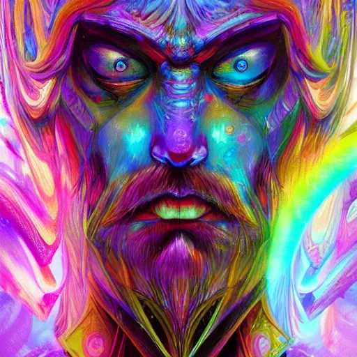 Image similar to rainbow mage by android jones, trending on artstation