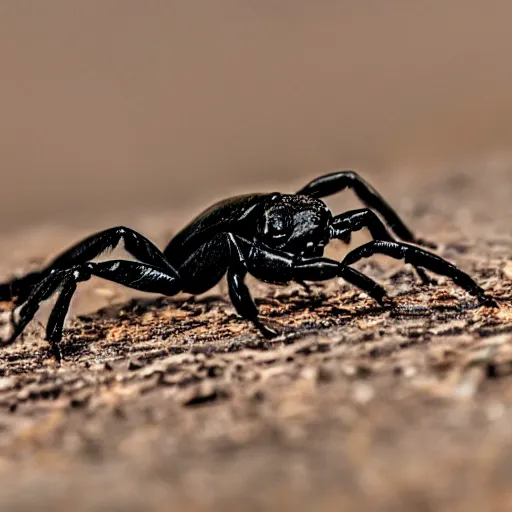 Prompt: a detailed photo of a black scorpion