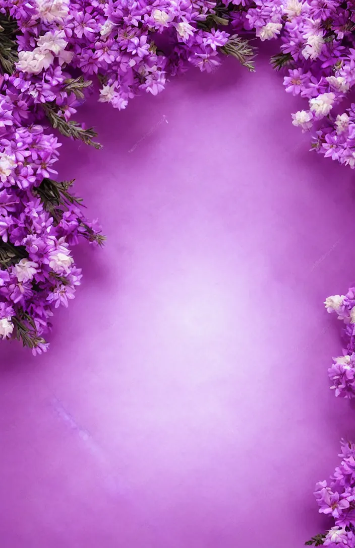 Prompt: bright cozy background image, soft pale - purple flowers, white background, dreamy lighting, background, photorealistic, printable, backdrop for obituary text, royalty free, no watermark