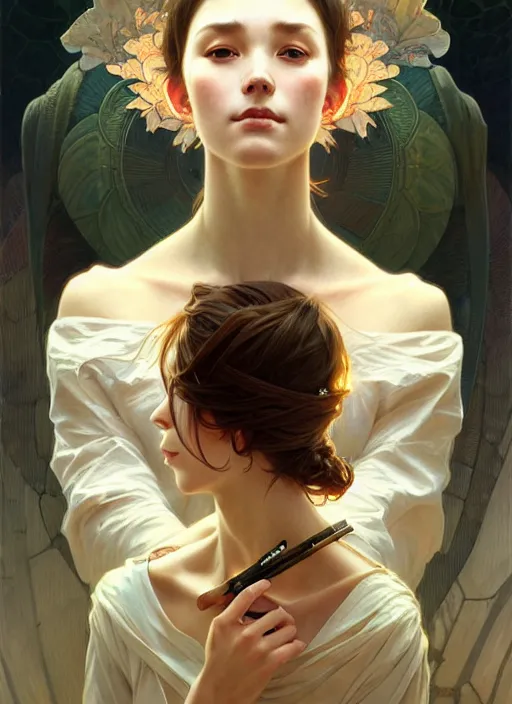 Image similar to September 1 is the day of knowledge, intricate, elegant, sharp focus, illustration, highly detailed, digital painting, concept art, matte, art by WLOP and Artgerm and Greg Rutkowski and Alphonse Mucha, masterpiece