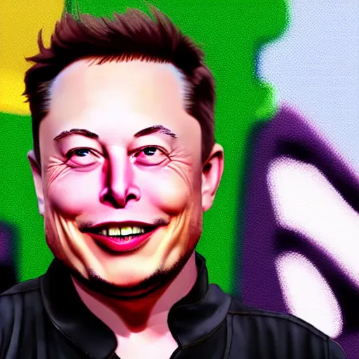 Image similar to elon musk animated in a disney movie 4 k quality super realistic