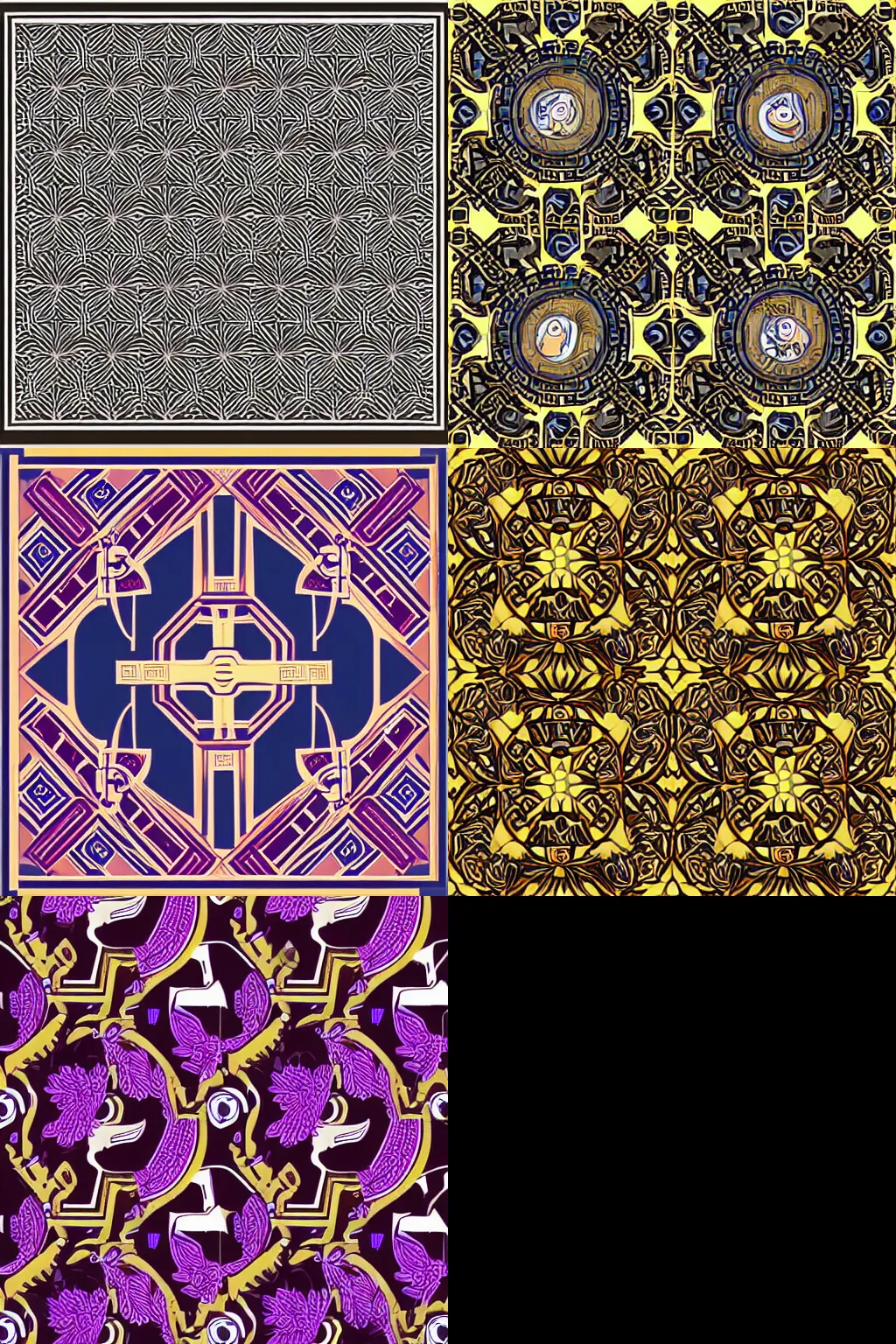 Prompt: “Pattern vector illustration in style of Versace and Hermes”