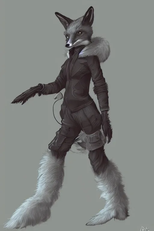 Image similar to a fox fursona, trending on artstation, by kawacy, furry art, digital art, cyberpunk, high quality