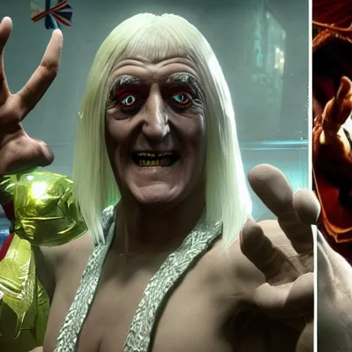 Prompt: jimmy savile as mortal kombat 1 1 game character goro, unreal engine, goro, realistic,