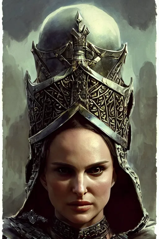 Image similar to natalie portman, legendary warrior, heroic, lord of the rings, tattoos, decorative ornaments, battle armor, by carl spitzweg, ismail inceoglu, vdragan bibin, hans thoma, greg rutkowski, alexandros pyromallis, perfect face, fine details, realistic shading photorealism