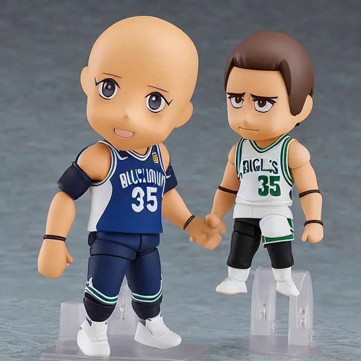 Prompt: larry bird, an anime nendoroid of dwayne the rock johnson, figurine, detailed product photo