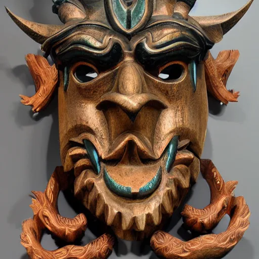 Image similar to divine dragon wooden mask