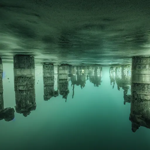 Image similar to underwater city long exposure