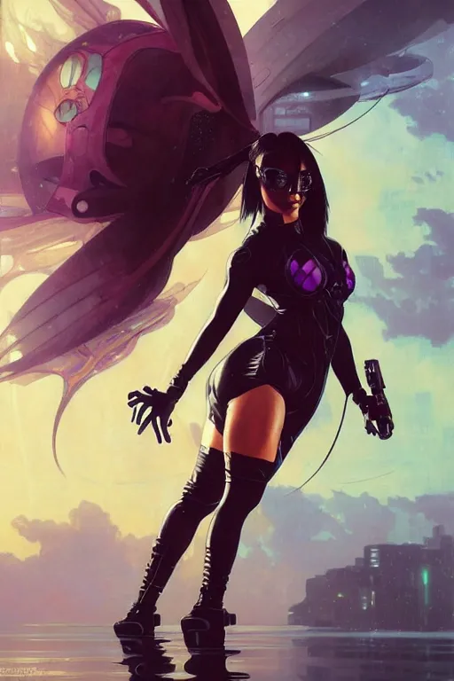 Image similar to cyberpunk Normani as aeon flux profile picture by Greg Rutkowski, dynamic pose, intricate, futuristic, fantasy, elegant, by Stanley Artgerm Lau, greg rutkowski, thomas kindkade, alphonse mucha, loish, norman Rockwell,