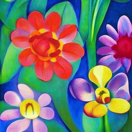 Image similar to A beautiful painting of flowers by Georgia O\'Keeffe