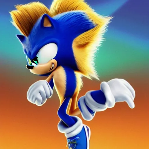 Image similar to The actor Jim Carrey as the Sonic from the movie Sonic The Hedgehog (2020)