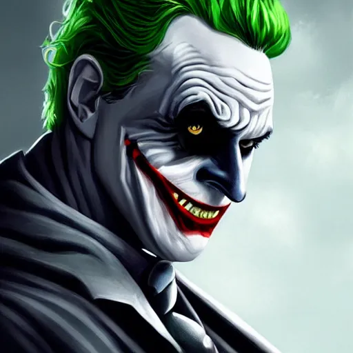 Image similar to the joker as batman, digital painting, amazing detail, artstation, cgsociety