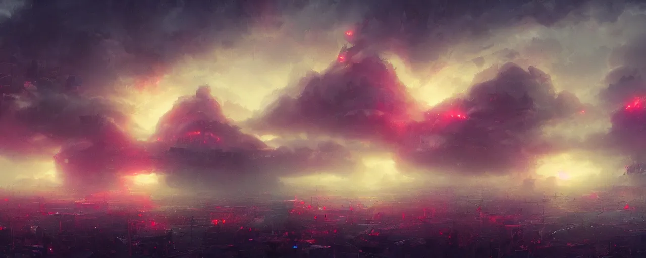 Prompt: ” epic clouds and dense fog, [ cinematic, detailed, epic, widescreen, opening, establishing, mattepainting, photorealistic, realistic textures, octane render, art by paul lehr ] ”