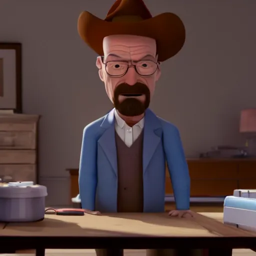 Image similar to walter white in a Pixar Film, 8k, hyperdetailed