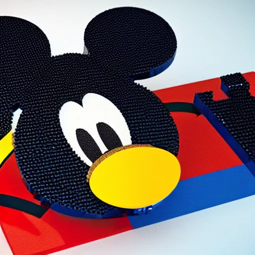 Prompt: mickey mouse in lego blocks