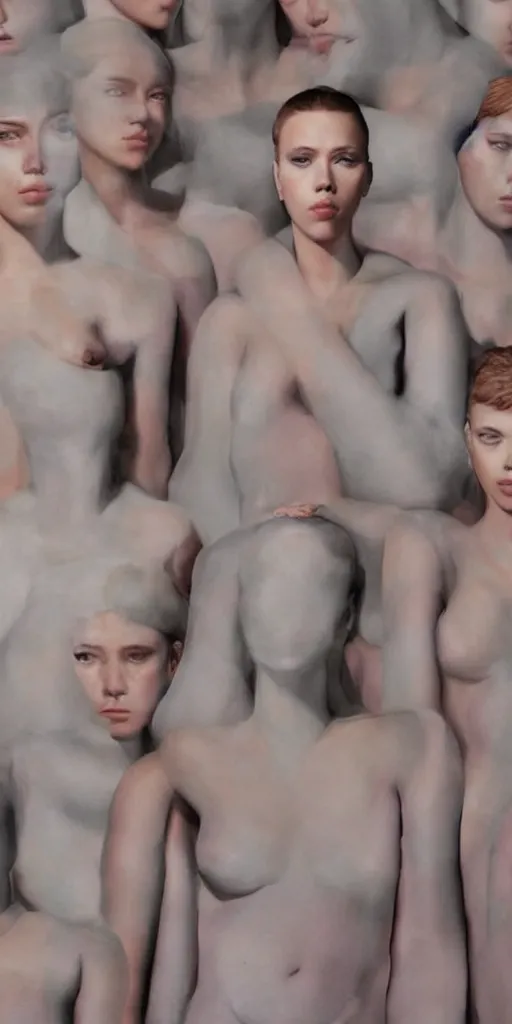 Prompt: Scarlett Johansson in a photograph by Vanessa Beecroft