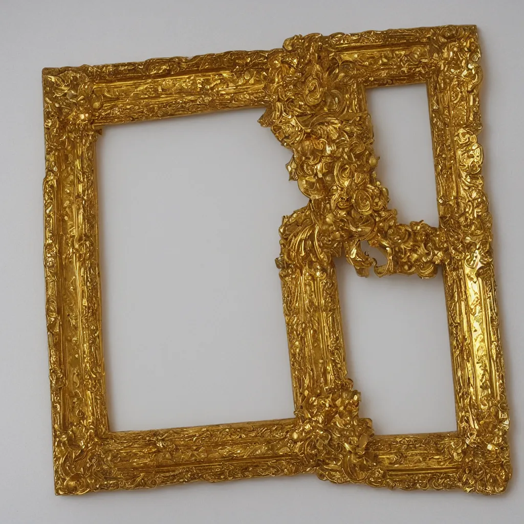 Prompt: golden picture frame