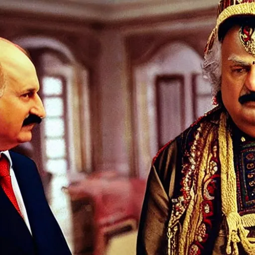 Image similar to Alexander Lukashenko in an indian film, cinematic still