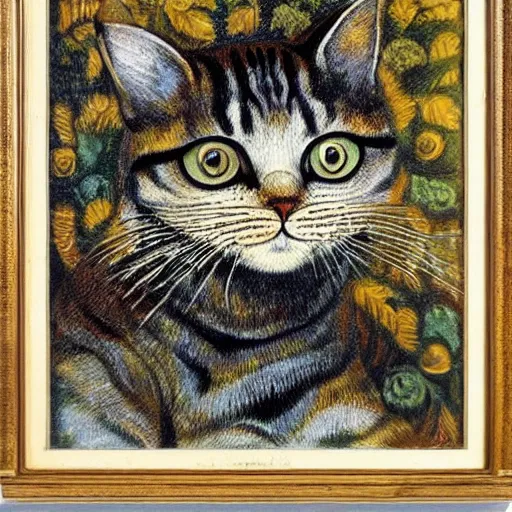Image similar to portrait of a cat, by louis wain