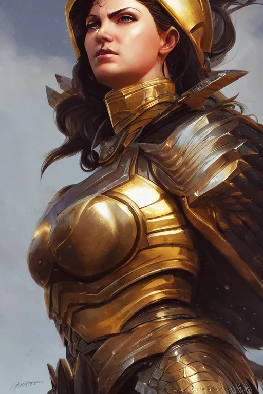 Image similar to amazon valkyrie athena, d & d, fantasy, portrait, highly detailed, headshot, digital painting, trending on artstation, concept art, sharp focus, illustration, art by artgerm and greg rutkowski and magali villeneuve