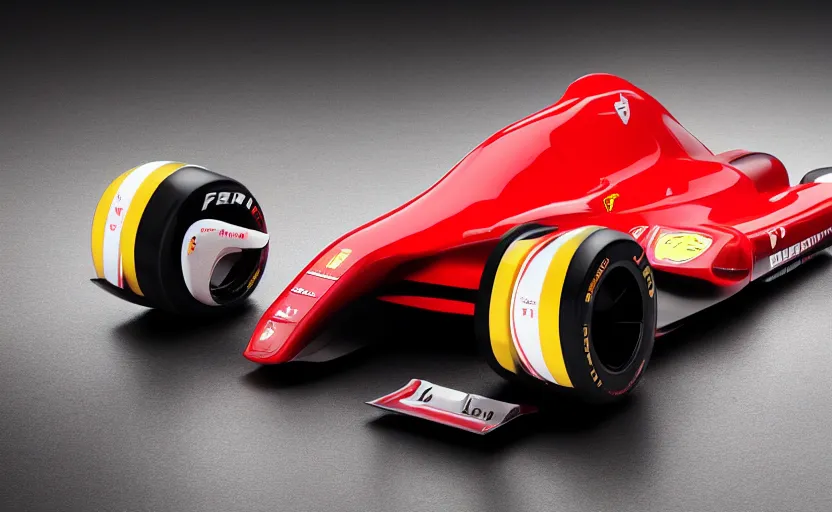 Image similar to retro futuristic ferrari formula 1 car inspired by f 1 2 0 2 1 concept, studio lighting,