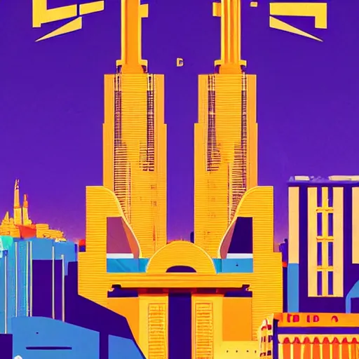 Image similar to a poster of madrid ( spain ), poster art by james gilleard, behance contest winner, retrofuturism, official art, criterion collection, poster art