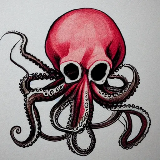 Image similar to octopus with a skull head