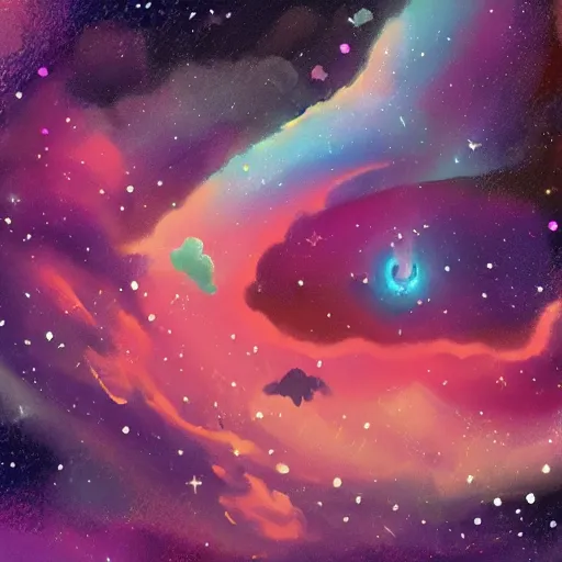 Prompt: a nebula in the style of Ghibli