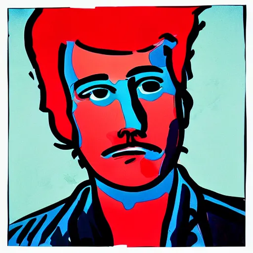 Prompt: a red headed man, pop art, art, portrait,