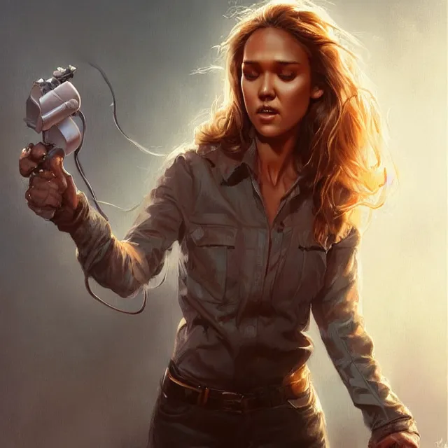 Image similar to the thing jessica alba john carpenter by stanley artgerm lau, wlop, rossdraws, frank frazetta, andrei riabovitchev, marc simonetti