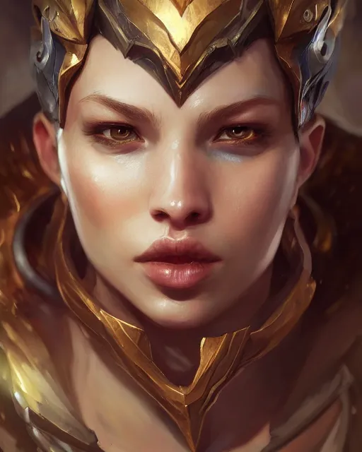 Image similar to league of legends portrait, au naturel, hyper detailed, digital art, trending in artstation, cinematic lighting, studio quality, smooth render, unreal engine 5 rendered, octane rendered, art style by klimt and nixeu and ian sprigger and wlop and krenz cushart.