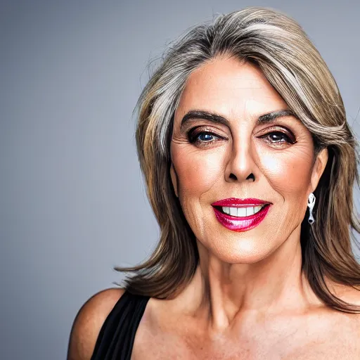 Image similar to old elizabeth hurley supermodel at age 9 0 years old, color ( sony a 7 r iv, symmetric balance, polarizing filter, photolab, lightroom, 4 k, dolby vision, photography award ), vogue, perfect face