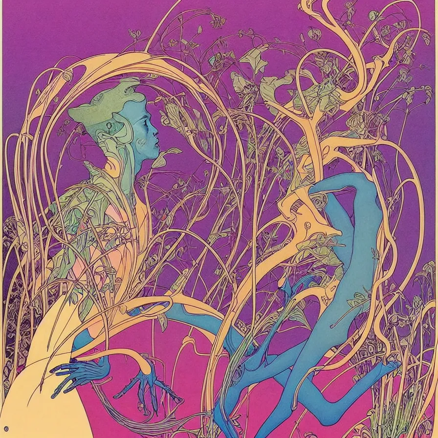 Prompt: ( ( ( ( beautiful strange forest and flowers surrounded by an art nouveau style frame ) ) ) ) by mœbius!!!!!!!!!!!!!!!!!!!!!!!!!!!, overdetailed art, colorful, record jacket
