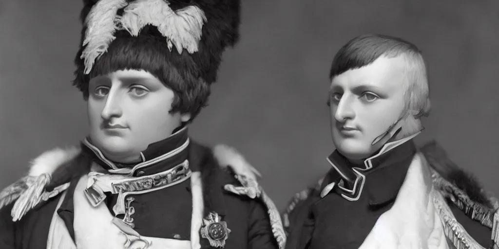 Image similar to very well detailed photo of Napoleon Bonaparte in London, 1960s, 4k detailed, very very well detailed face