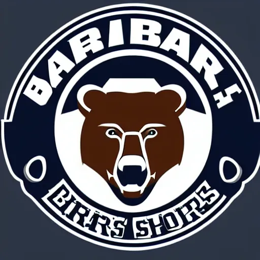 Prompt: A logo for the Bears sports team with a bear mascot grasping a Rugby Union football, vectorised, graphic design, NFL, NBA