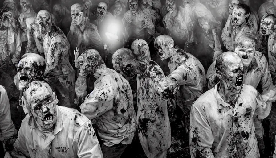 Image similar to zombies working in a morgue. trending on artstation. award - winning photography