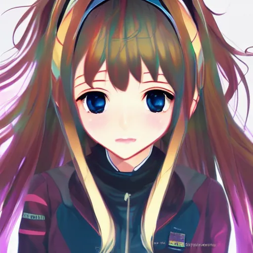 Image similar to full headshot portrait of Monika from Doki Doki Literature Club, drawn by WLOP, by Avetetsuya Studios, anime manga panel, trending on artstation