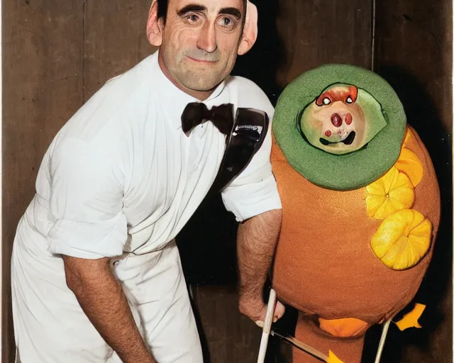 Prompt: color studio photo john hamm in a ham halloween costume, detailed