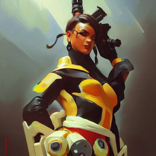 Image similar to greg manchess portrait painting of kaytuesso k 2 s 0 as overwatch character, medium shot, asymmetrical, profile picture, organic painting, sunny day, matte painting, bold shapes, hard edges, street art, trending on artstation, by huang guangjian and gil elvgren and sachin teng