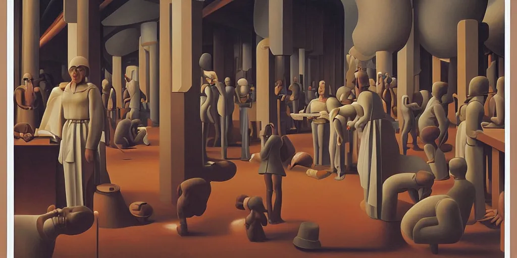 Image similar to science - fiction poster, oil painting by george tooker