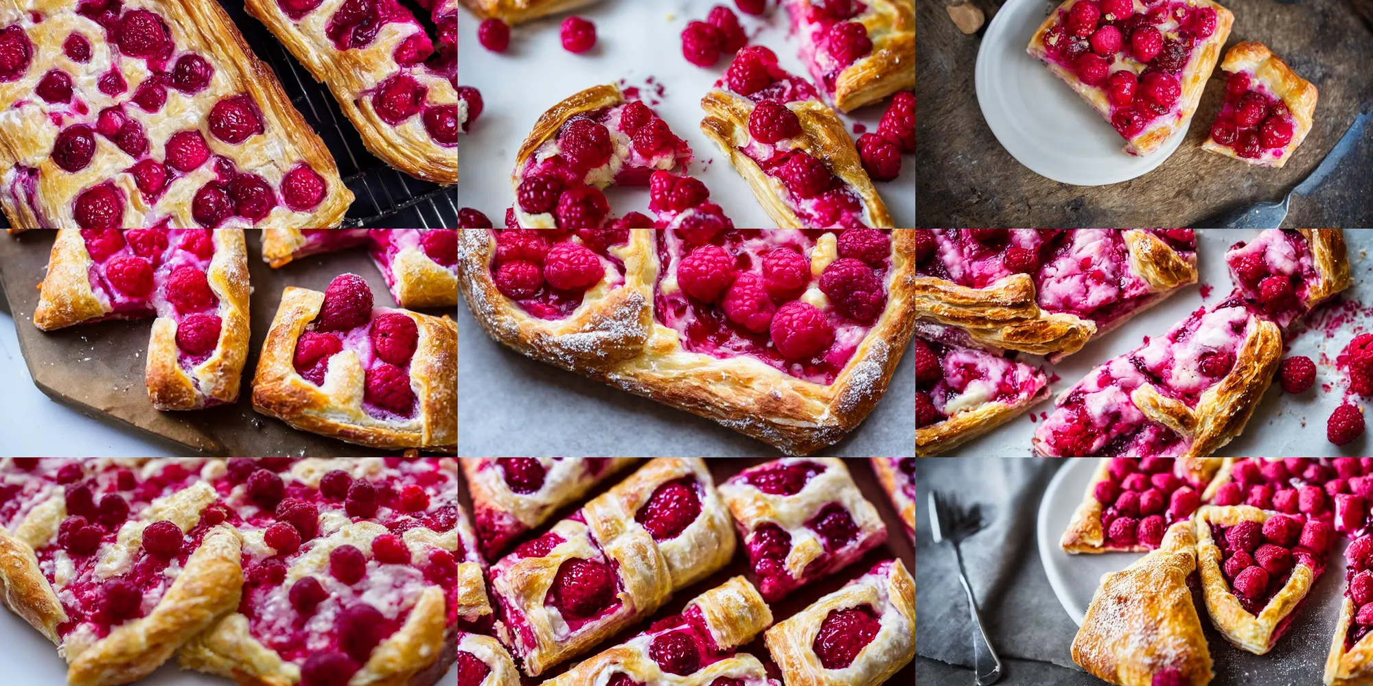 Prompt: a delicious rasberry cheese danish, high definition, food photography, DSLR, close up shot, pinterest