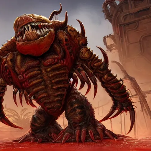 Image similar to crustacean monster from doom eternal