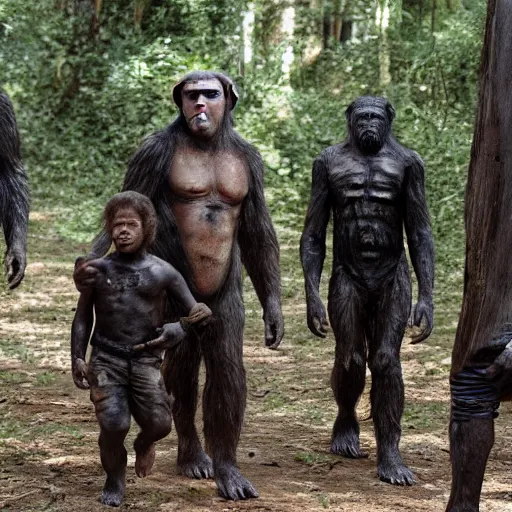 Image similar to planet of the apes In The Walking Dead Very detailed 4K quality Super Realistic